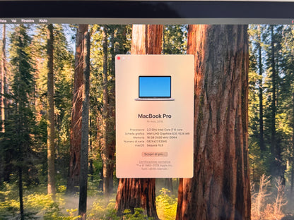 MacBook Pro (Mid 2018) [15,4", Touch Bar, Intel Core i7 2,2GHz, 16GB RAM, 512GB SSD, AMD Radeon Pro 555X, macOS] grigio