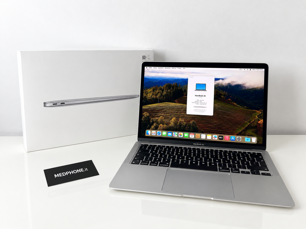 MacBook Air M1 (Late 2020) [13,3", Retina, Apple M1, 8GB RAM, 256GB SSD, Apple 7 Core, macOS] Grigio
