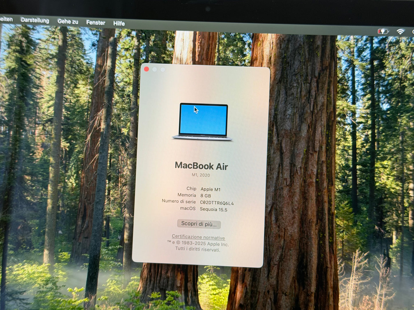 MacBook Air M1 (Late 2020) [13,3", Retina, Apple M1, 8GB RAM, 256GB SSD, Apple 7 Core, macOS] Grigio