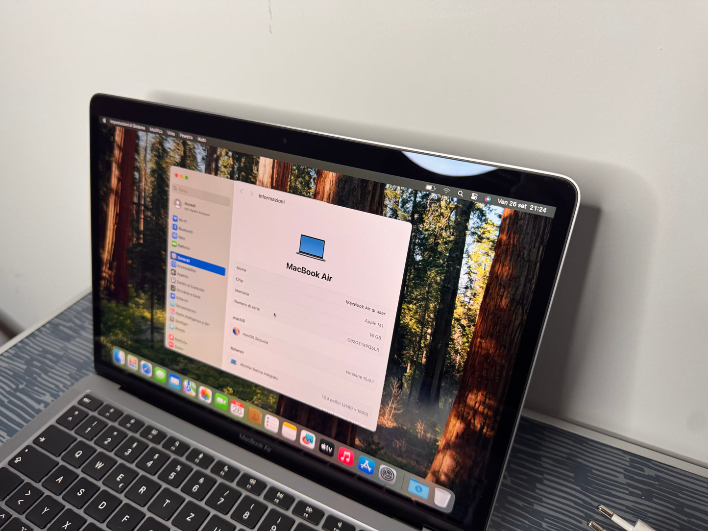 MacBook Air M1 (Late 2020) [13,3", Retina, Apple M1, 16GB RAM, 256GB SSD, Apple 7 Core, macOS] Argento