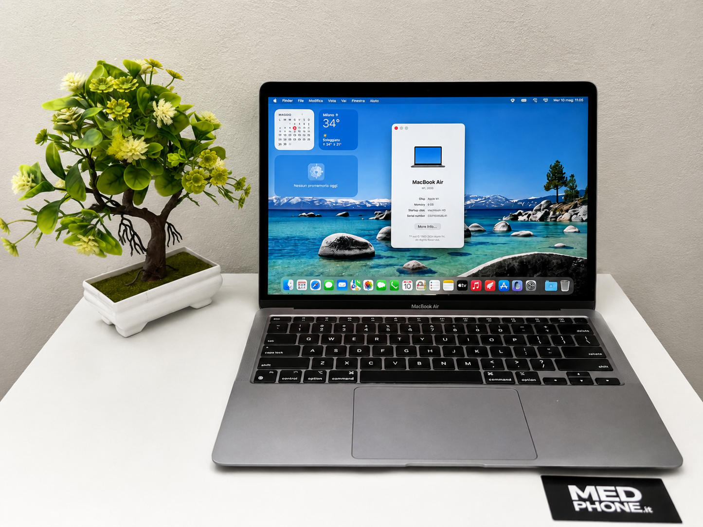MacBook Air M1 (Late 2020) [13,3", Retina, Apple M1, 8GB RAM, 128GB SSD, Apple 7 Core, macOS] Grigio