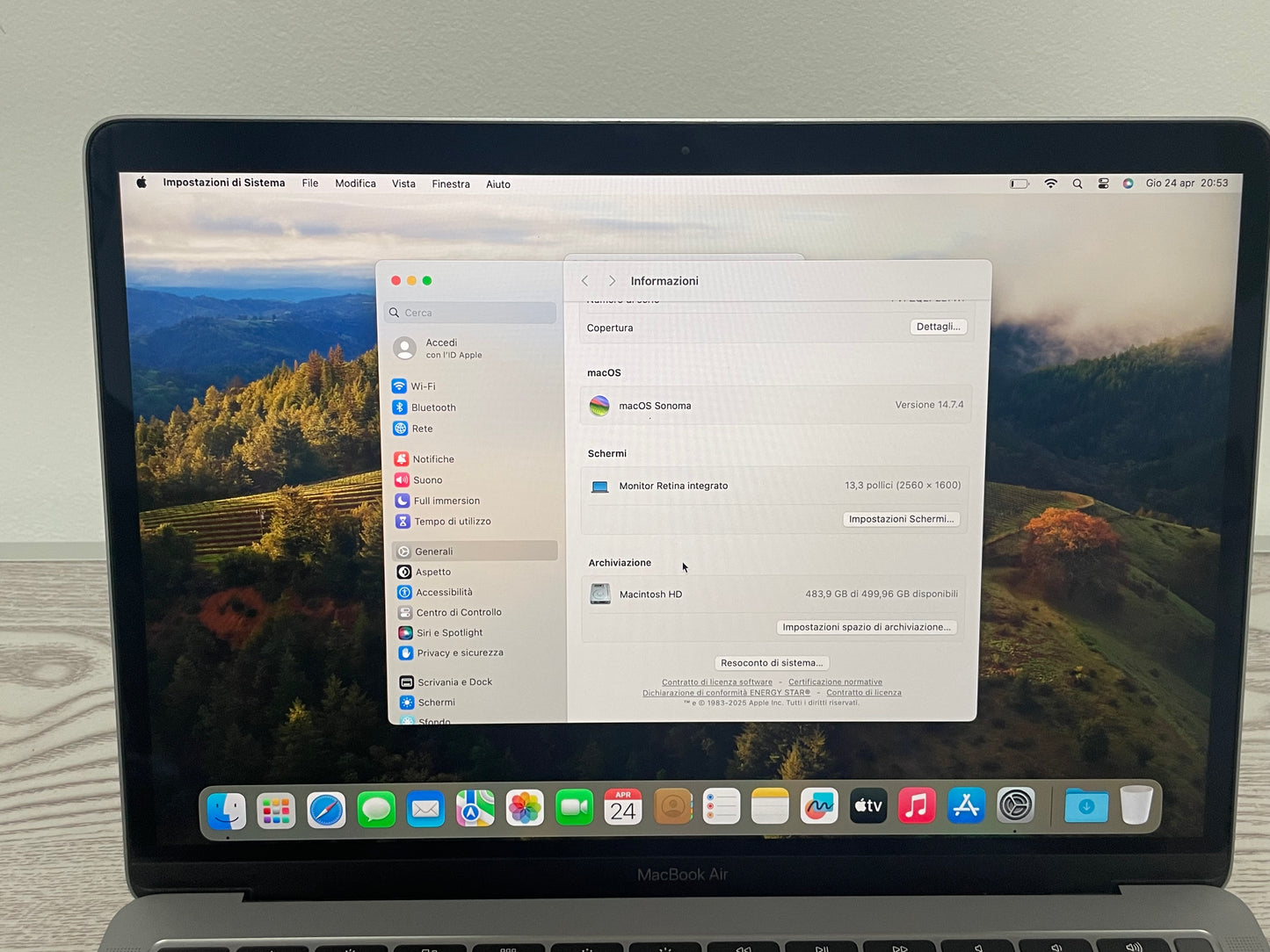 MacBook Air (2019) [13", Intel Core i5 1.6GHz, 8GB RAM, 512GB SSD, Intel HD Graphics 617, macOS] Argento