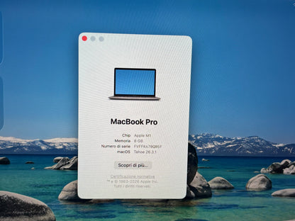 MacBook Pro (2020) M1 [13,3", Touch Bar, Apple M1 3,2GHz, 8GB RAM, 512GB SSD, Apple 8 Core, macOS] Grigio