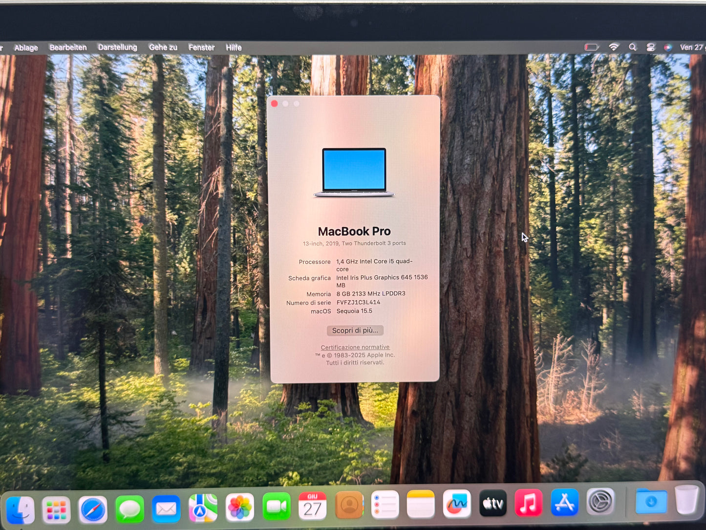 MacBook Pro (2019) [13", Touch Bar, Intel Core i5 1,4GHz, 8GB RAM, 512GB SSD, Intel Iris Plus Graphics 645 ,macOS] grigio