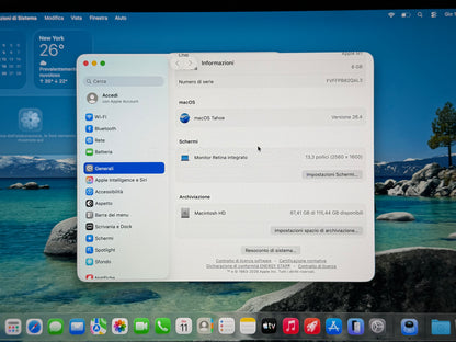 MacBook Air M1 (Late 2020) [13,3", Retina, Apple M1, 8GB RAM, 128GB SSD, Apple 7 Core, macOS] Grigio
