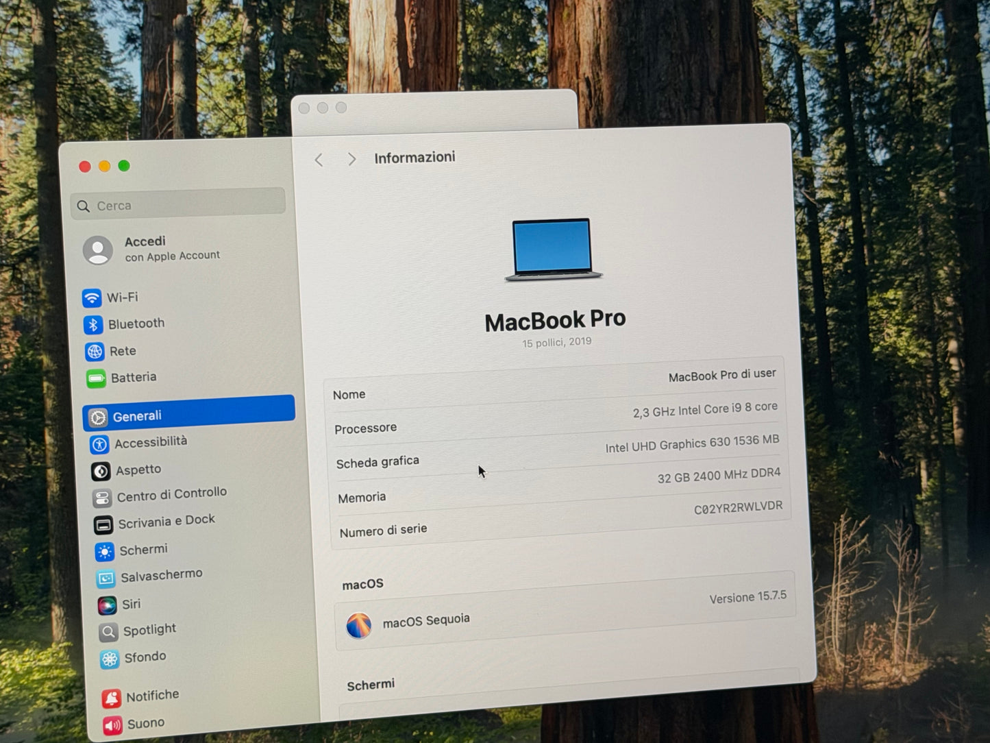 MacBook Pro (2019) [15,4", Touch Bar, Intel Core i9 2,3GHz, 32GB RAM, 1TB SSD, Intel UHD Graphics 630 + AMD Radeon Pro 560X, macOS] Grigio