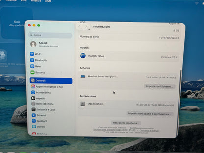 MacBook Air M1 (Late 2020) [13,3", Retina, Apple M1, 8GB RAM, 128GB SSD, Apple 7 Core, macOS] Grigio