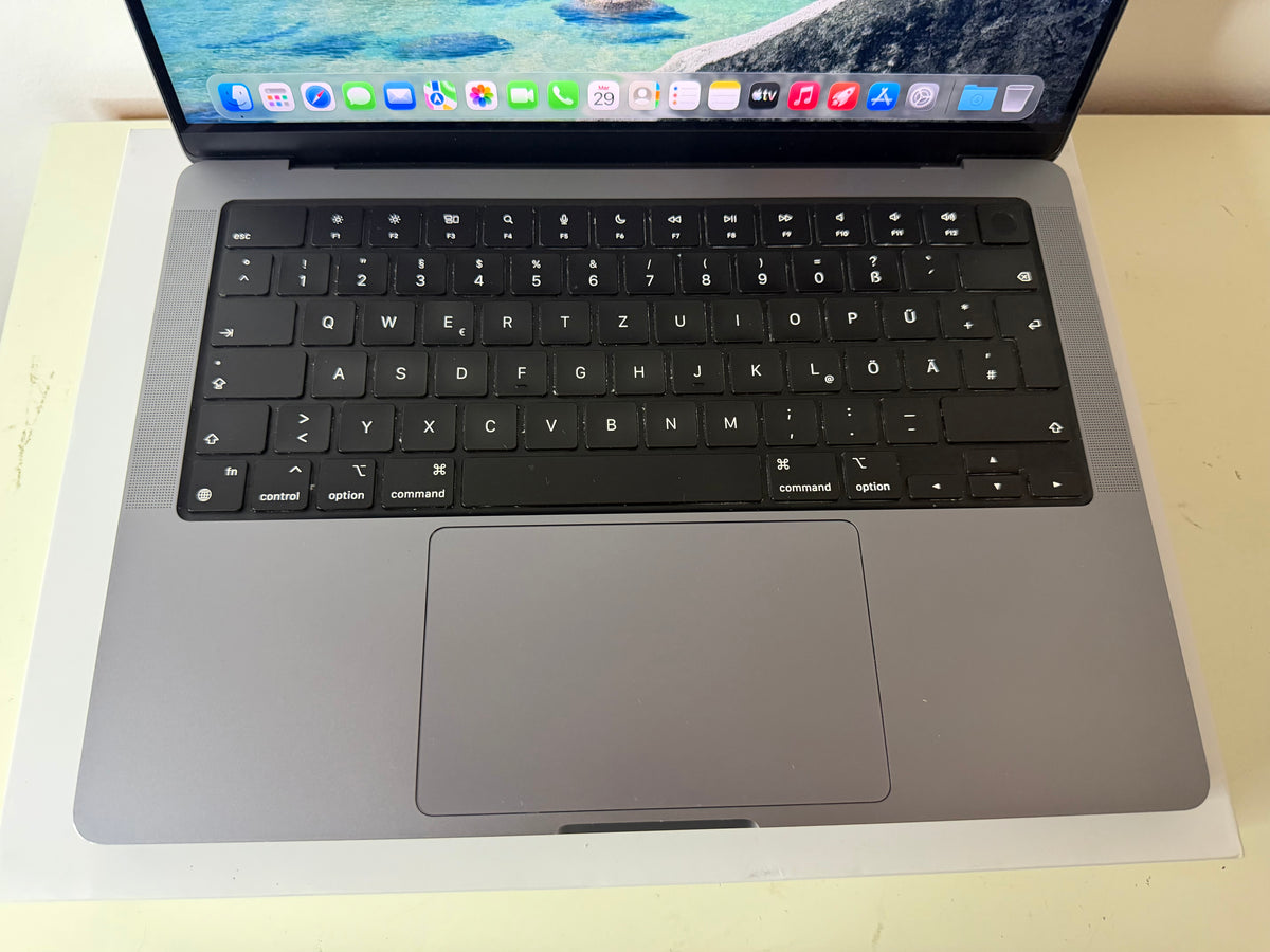 MacBook Pro (2021) [14,2", Apple M1 Pro 8 Core, 16GB RAM, 512GB SSD, Apple 14 Core, macOS] grigio