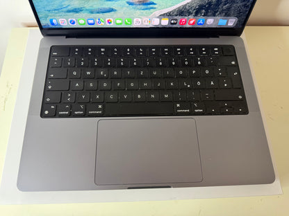 MacBook Pro (2021) [14,2", Apple M1 Pro 8 Core, 16GB RAM, 512GB SSD, Apple 14 Core, macOS] grigio