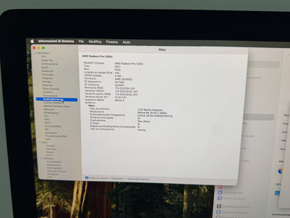 iMac (2020) [27", 5K Retina, Intel Core i5 3.3GHz, 16GB RAM, 512GB SSD, AMD Radeon PR0 5300 4GB, macOS] argento