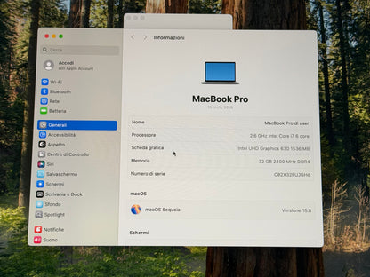MacBook Pro (2018) [15,4", Touch Bar, Intel Core i7 2,6GHz, 32GB RAM, 1TB SSD, AMD Radeon Pro 560X, macOS] grigio