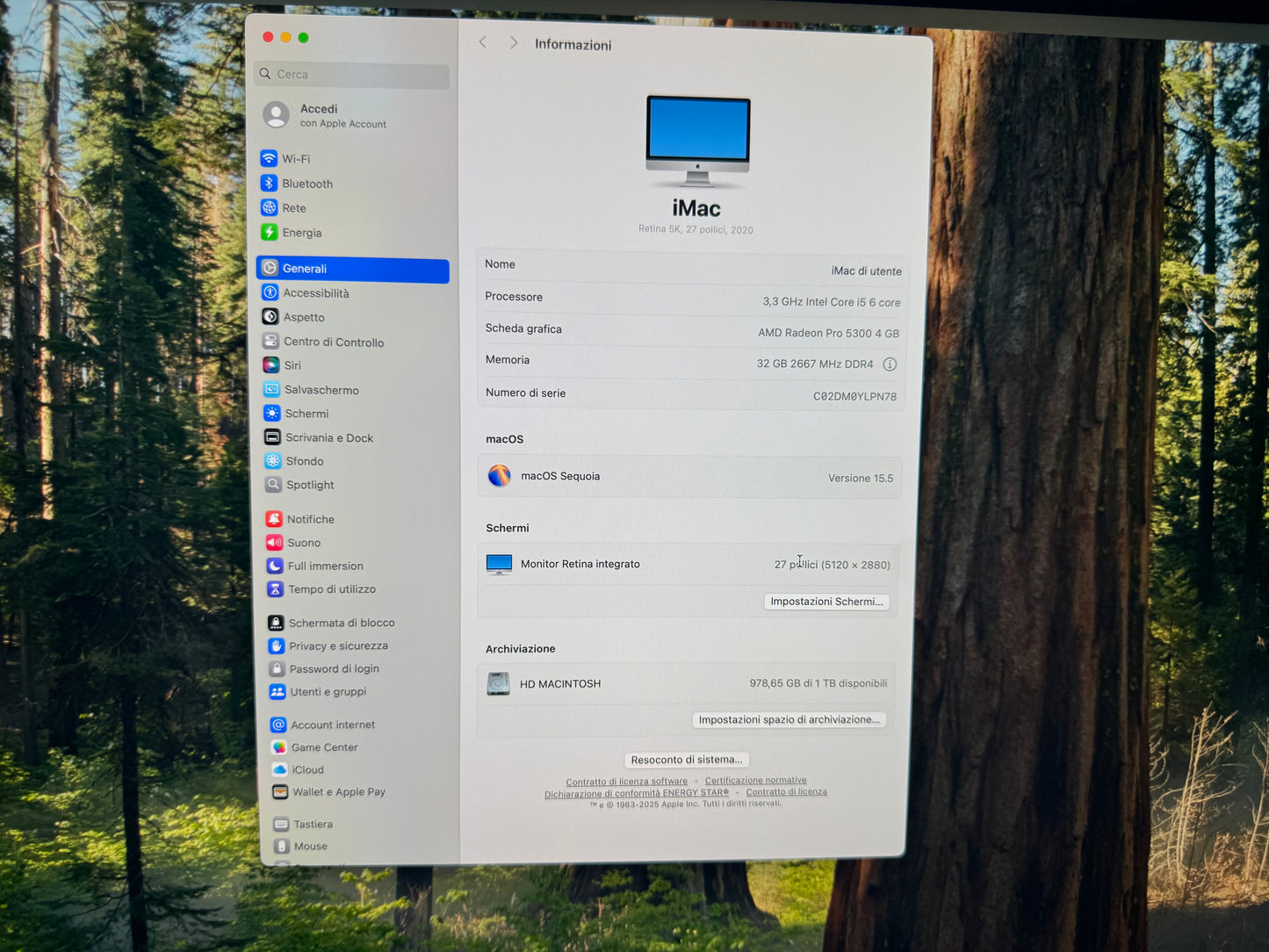 iMac (2020) [27", 5K Retina, Intel Core i5 3,3GHz, 32GB RAM, 1TB SSD, AMD Radeon PR0 5300 4GB, macOS] argento