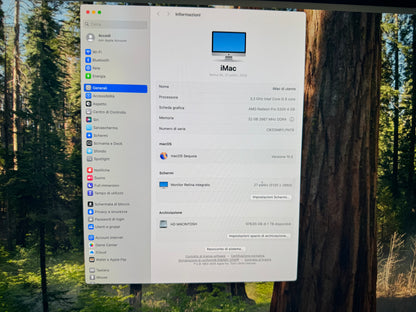 iMac (2020) [27", 5K Retina, Intel Core i5 3,3GHz, 32GB RAM, 1TB SSD, AMD Radeon PR0 5300 4GB, macOS] argento