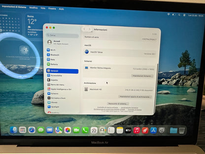 MacBook Air M1 (Late 2020) [13,3", Retina, Apple M1, 8GB RAM, 256GB SSD, Apple 7 Core, macOS] Argento