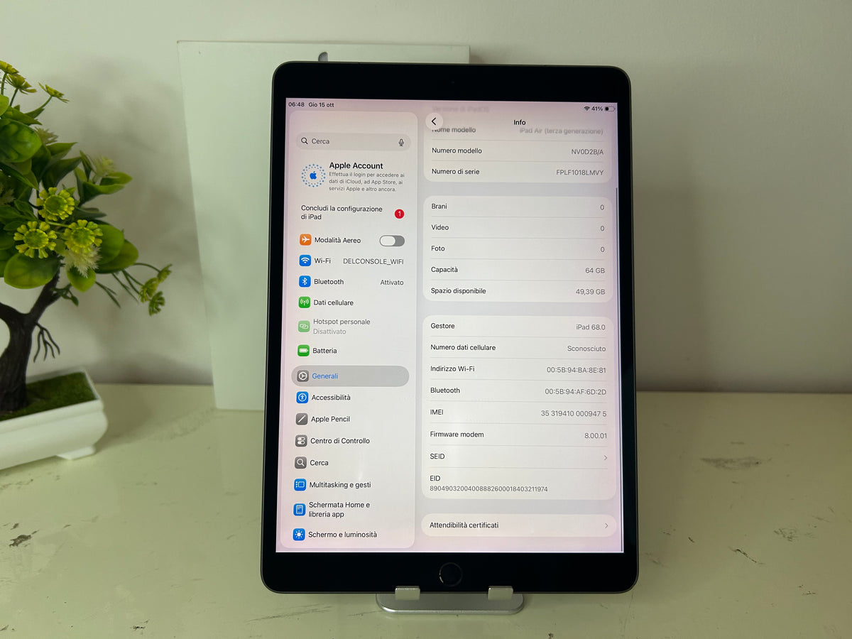 iPad Air 3 (2019) 10.5” 64GB WIFI + 4G - Grigio