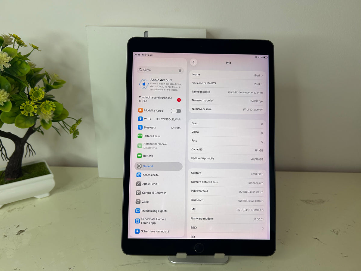 iPad Air 3 (2019) 10.5” 64GB WIFI + 4G - Grigio