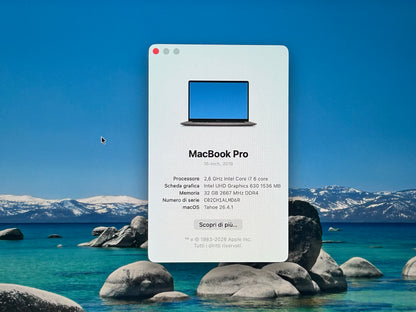 MacBook Pro (2019) [16", Touch Bar, Intel Core i7 2,6GHz, 32GB RAM, 512GB SSD, AMD Radeon Pro 5300M, macOS] grigio