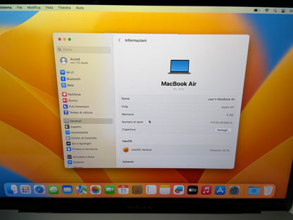 MacBook Air M1 (Late 2020) [13,3", Retina, Apple M1, 8GB RAM, 128GB SSD, Apple 7 Core, macOS] Grigio (Copia)
