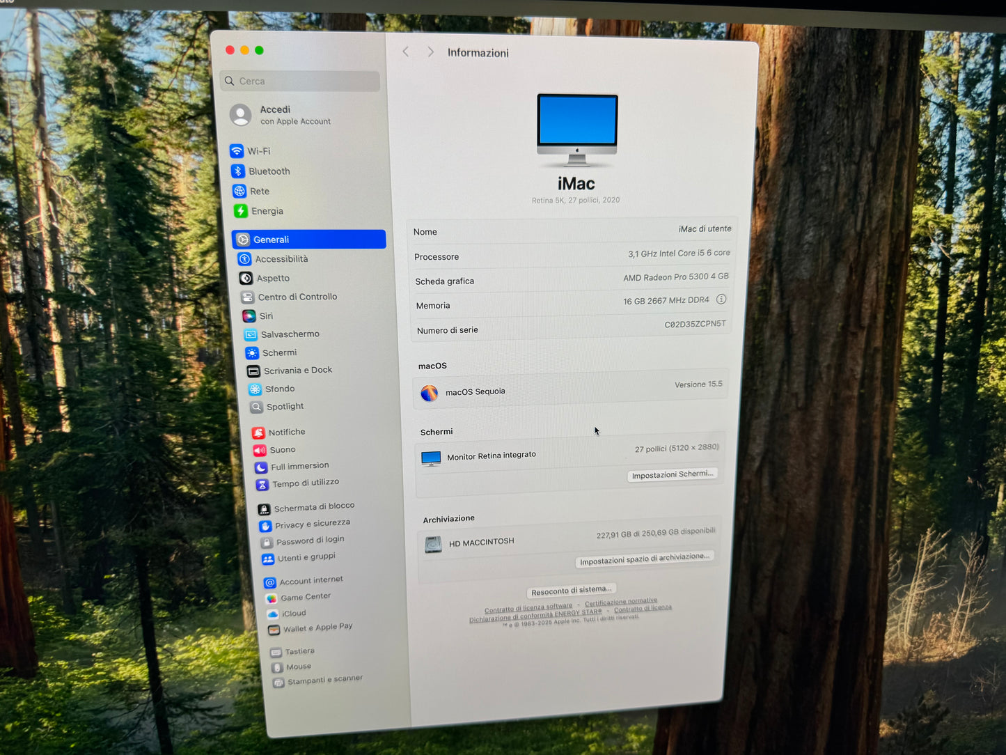 iMac (2020) [27", 5K Retina, Intel Core i5 3,1GHz, 16GB RAM, 256GB SSD, AMD Radeon PR0 5300 4GB, macOS] argento
