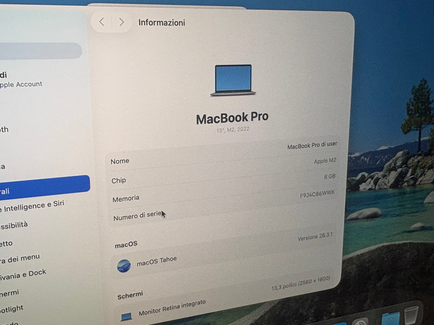 MacBook Pro (Mid 2022) [13,3", Liquid Retina, Touch Bar, Apple M2 8-Core 3,2GHz, 8GB RAM, 256GB SSD, Apple 10-Core, macOS] Grigio