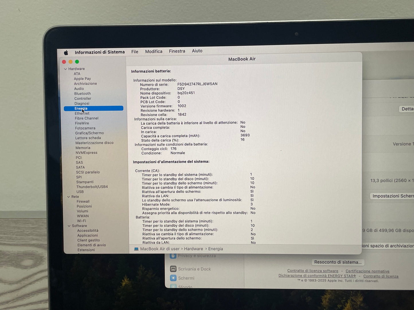 MacBook Air (2019) [13", Intel Core i5 1.6GHz, 8GB RAM, 512GB SSD, Intel HD Graphics 617, macOS] Argento