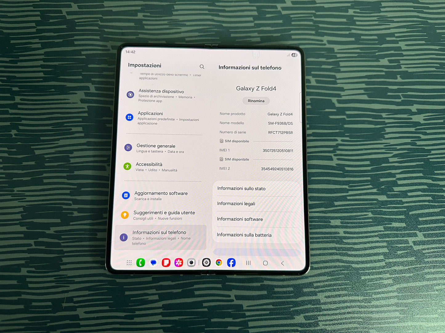 Samsung Galaxy Z Fold 4 5G 512GB 12GB RAM - Argento