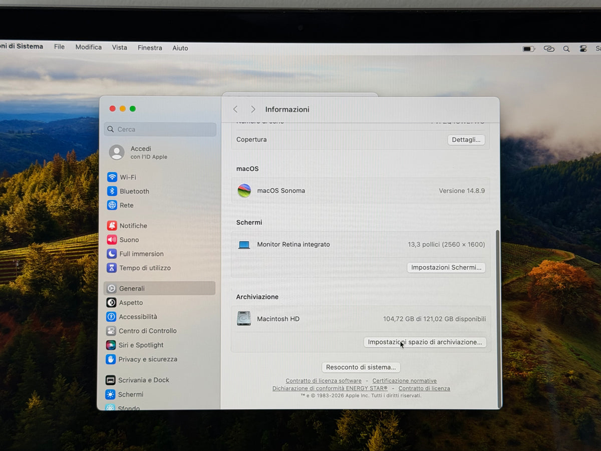 MacBook Air (2019) [13,3", Retina, Intel Core i5 1,6GHz, 8GB RAM, 128GB SSD, Intel UHD Graphics 617, macOS] Grigio