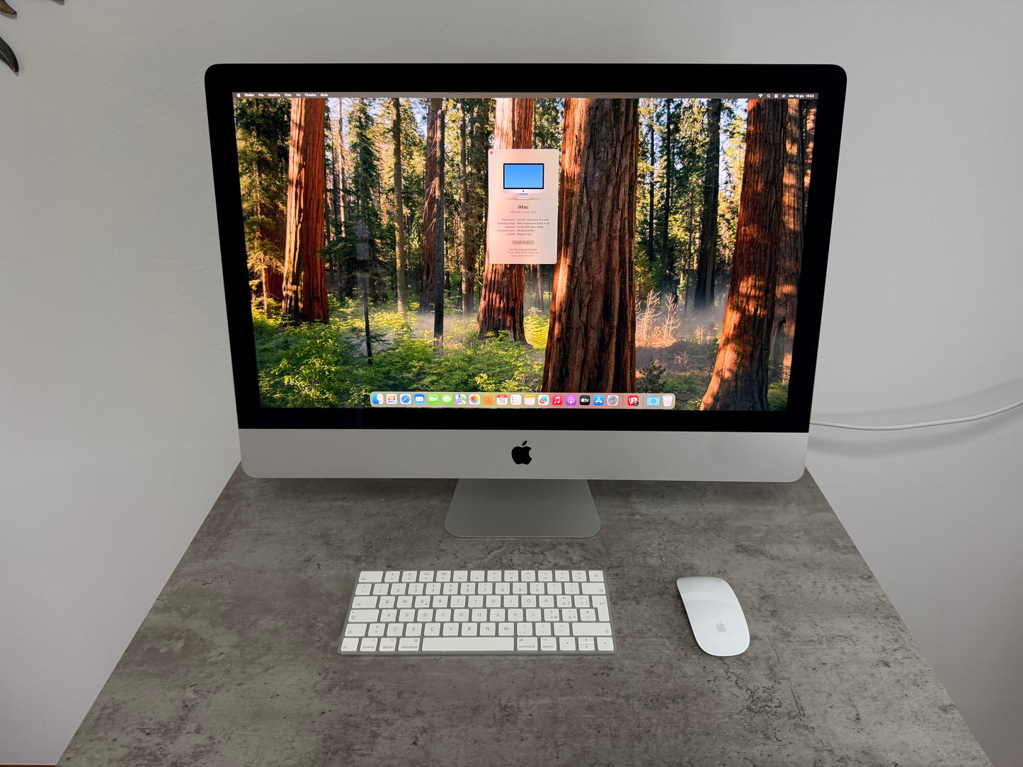 iMac (2020) [27", 5K Retina, Intel Core i5 3.3GHz, 16GB RAM, 512GB SSD, AMD Radeon PR0 5300 4GB, macOS] argento