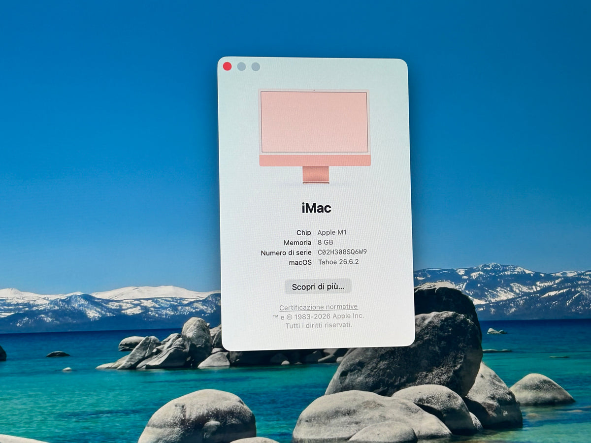 iMac (Mid 2021) [24", Apple M1 8 Core CPU, 8GB RAM, 256GB SSD, Apple 8 Core, macOS] rosa