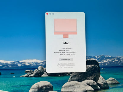 iMac (Mid 2021) [24", Apple M1 8 Core CPU, 8GB RAM, 256GB SSD, Apple 8 Core, macOS] rosa