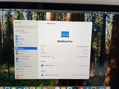 MacBook Pro (2020) M1 [13,3", Touch Bar, Apple M1 3,2GHz, 8GB RAM, 256GB SSD, Apple 8 Core, macOS] Grigio