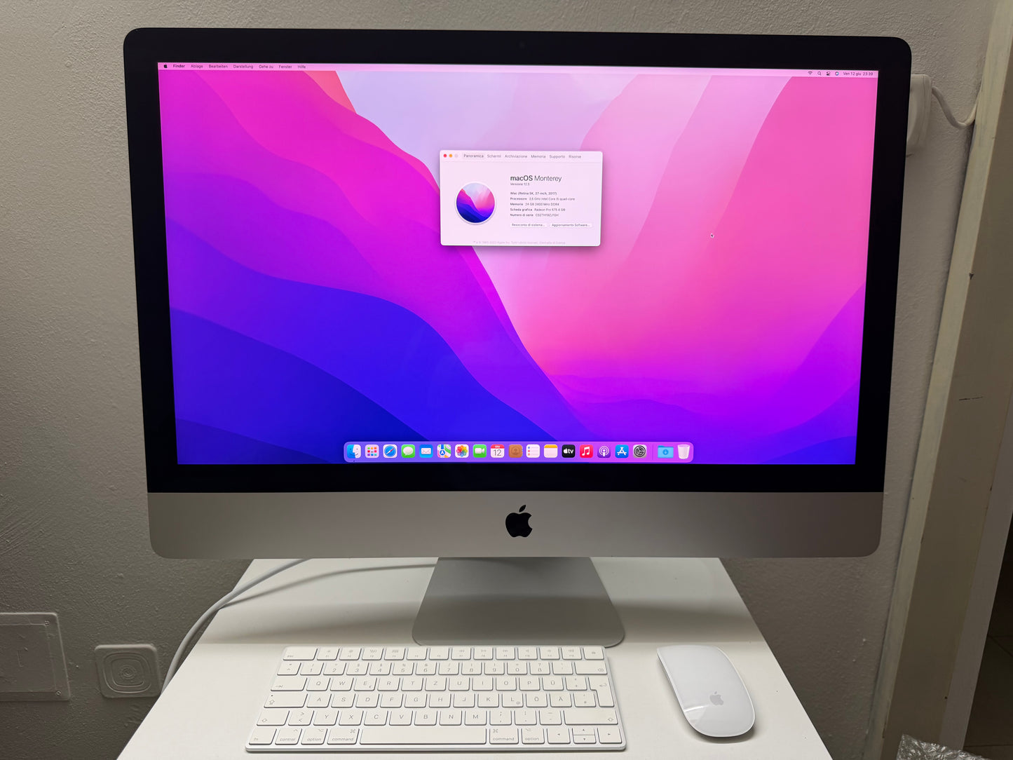 iMac (2017) [27", 4K, Retina, Intel Core i5 3,5GHz 24GB RAM, 1TB FusionDrive, AMD Radeon Pro 575, macOS] argento