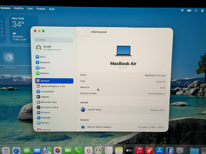 MacBook Air M1 (Late 2020) [13,3", Retina, Apple M1, 8GB RAM, 128GB SSD, Apple 7 Core, macOS] Grigio