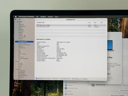MacBook Pro (2019) [16", Touch Bar, Intel Core i7 2,6GHz, 16GB RAM, 512GB SSD, Intel UHD Graphics 630 + AMD Radeon Pro 5300M, Mac OS] argento