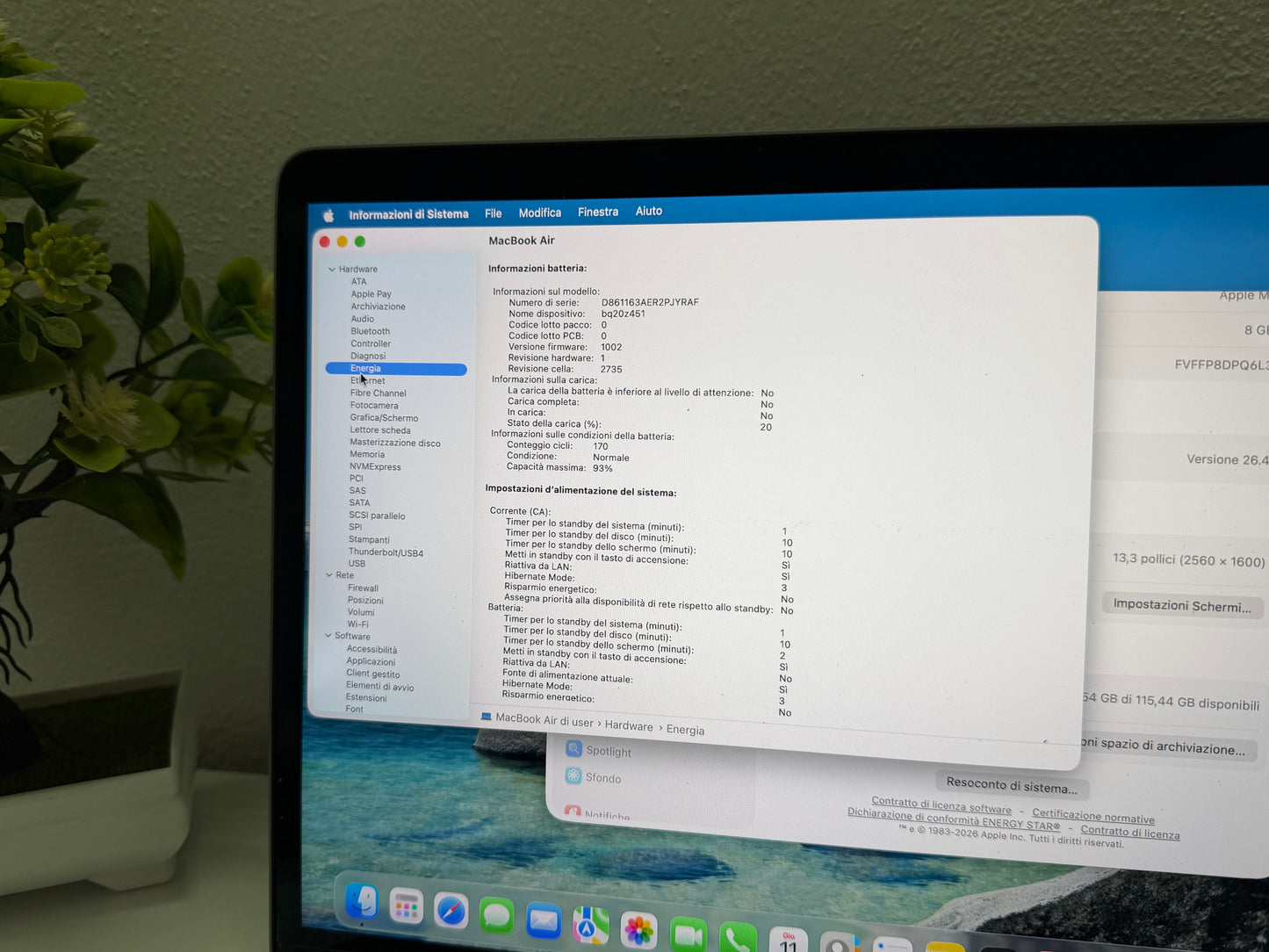 MacBook Air M1 (Late 2020) [13,3", Retina, Apple M1, 8GB RAM, 128GB SSD, Apple 7 Core, macOS] Grigio