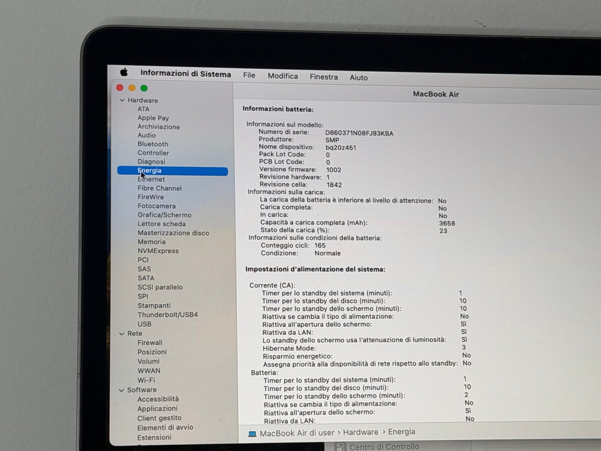 MacBook Air (2019) [13,3", Retina, Intel Core i5 1,6GHz, 8GB RAM, 256GB SSD, Intel UHD Graphics 617, macOS] Grigio