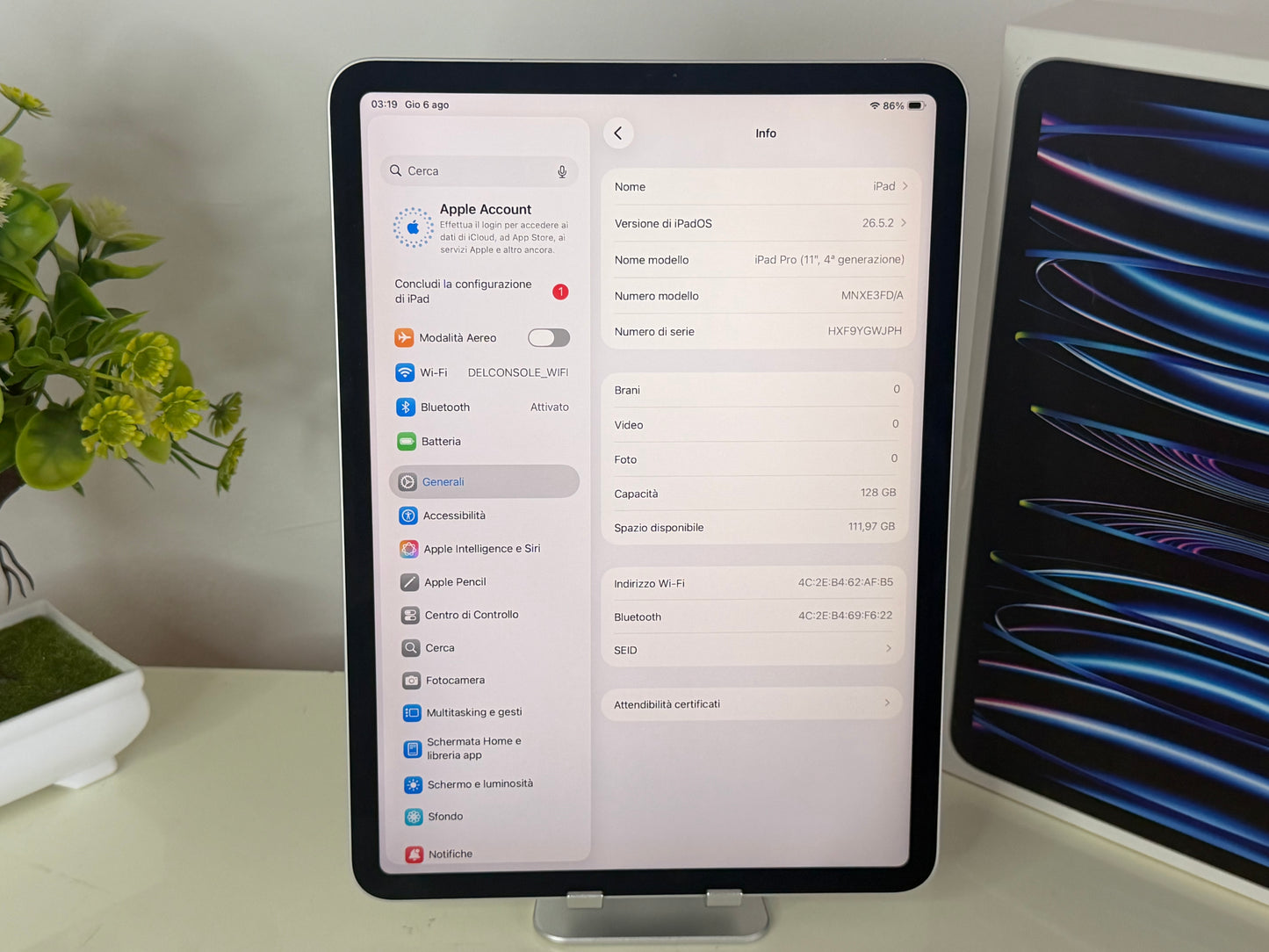 iPad Pro (2022) 11” 128GB WI-FI Nero