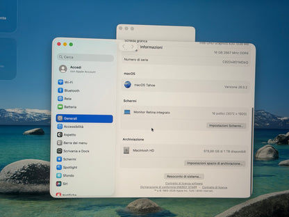 MacBook Pro (2019) [16", Touch Bar, Intel Core i9 2, 3GHz, 16GB RAM, 1TB SSD, AMD Radeon Pro 5500M, Mac OS X] argento
