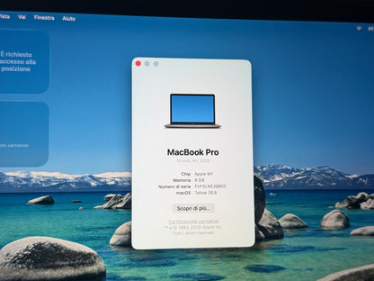 MacBook Pro (2020) M1 [13,3", Touch Bar, Apple M1 3,2GHz, 8GB RAM, 256GB SSD, Apple 8 Core, macOS] Grigio