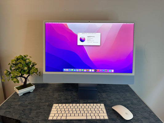 iMac (Mid 2021) [24", Apple M1 8 Core CPU, 8GB RAM, 256GB SSD, Apple 7 Core, macOS] Blu