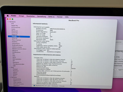 Apple MacBook Pro (2016) [15,4", Retina, Touch Bar, Intel Core i7 2,6GHz, 16GB RAM, 256GB SSD, Intel HD Graphics 530 + AMD Radeon Pro 450, macOS] argento