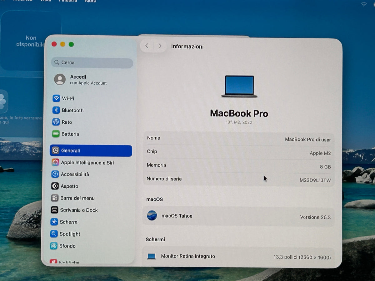 MacBook Pro (Mid 2022) [13,3", Liquid Retina, Touch Bar, Apple M2 8-Core 3,2GHz, 8GB RAM, 512GB SSD, Apple 10-Core, macOS] Grigio