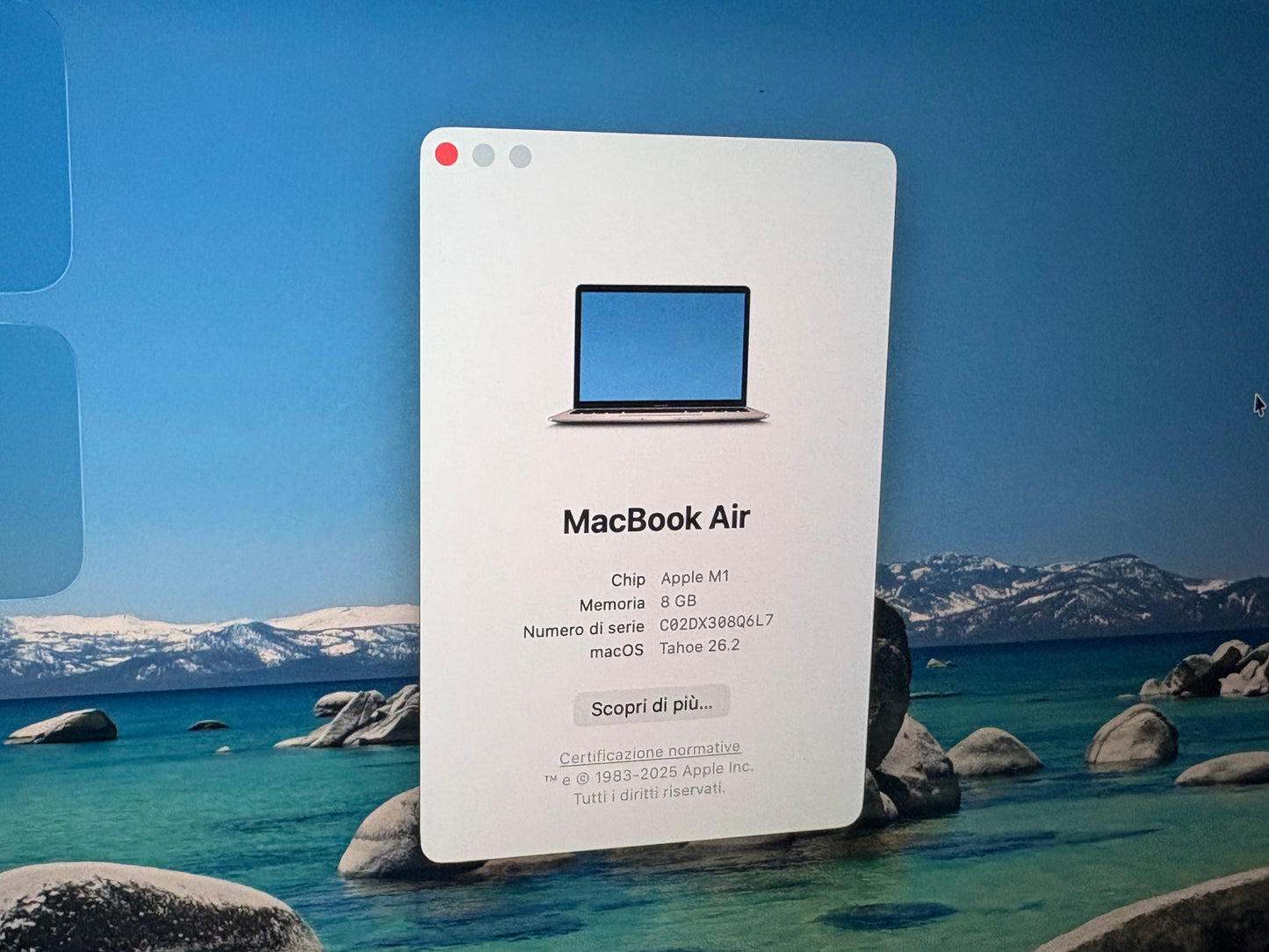 MacBook Air M1 (Late 2020) [13,3", Retina, Apple M1, 8GB RAM, 256GB SSD, Apple 7 Core, macOS] argento