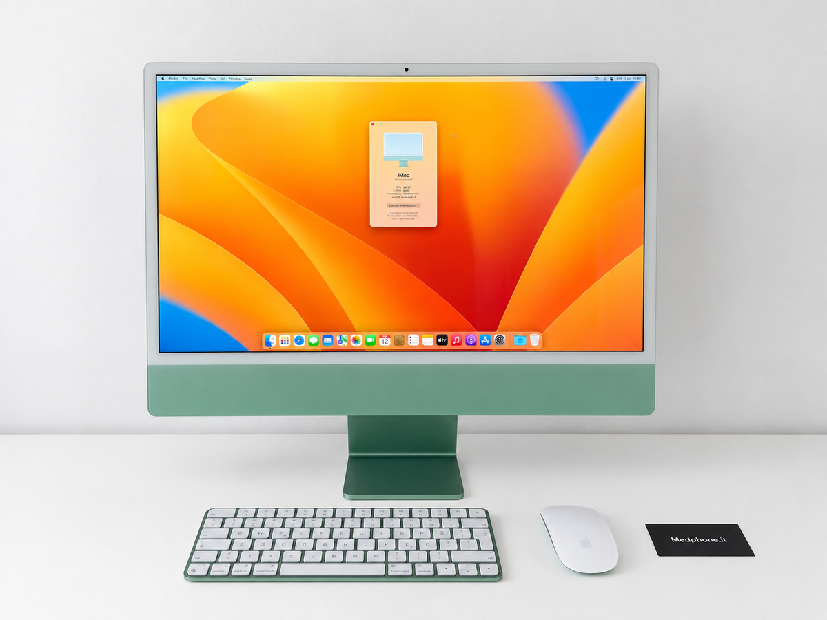 iMac (Mid 2021) [24", Apple M1 8 Core CPU, 8GB RAM, 256GB SSD, Apple 8 Core, macOS] verde