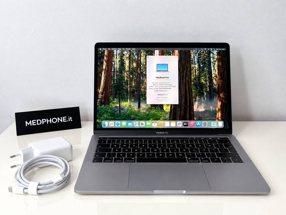 MacBook Pro (2018) [13,3", Touch Bar, Intel Core i5 2,3GHz, 16GB RAM, 512GB SSD, Intel Iris Plus Graphics 655, macOS] Grigio