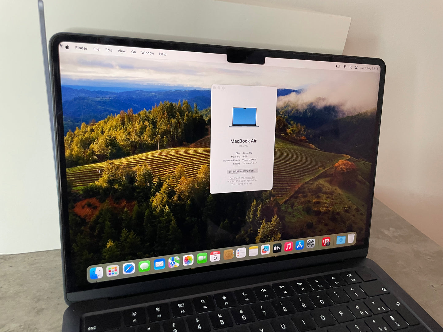 MacBook Air (2022) [13,6'', Liquid Retina, M2 8-Core 3,2GHz, 8GB RAM, 256GB SSD, 8-Core GPU, macOS] Midnight