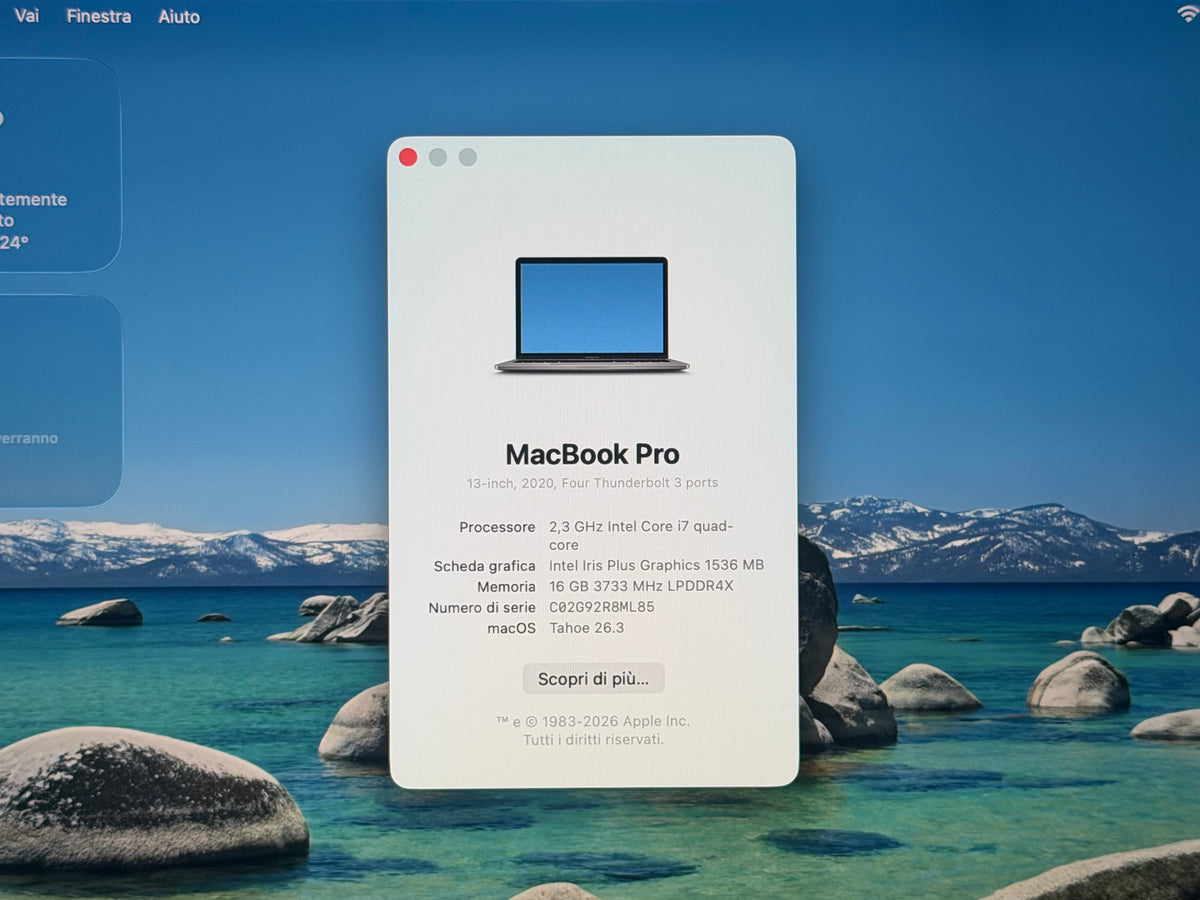 MacBook Pro (2020) [13,3", Touch Bar, Intel Core i7 2,3GHz, 16GB RAM, 512GB SSD, Intel Iris Plus Graphics, macOS] Grigio