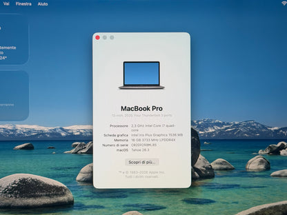 MacBook Pro (2020) [13,3", Touch Bar, Intel Core i7 2,3GHz, 16GB RAM, 512GB SSD, Intel Iris Plus Graphics, macOS] Grigio