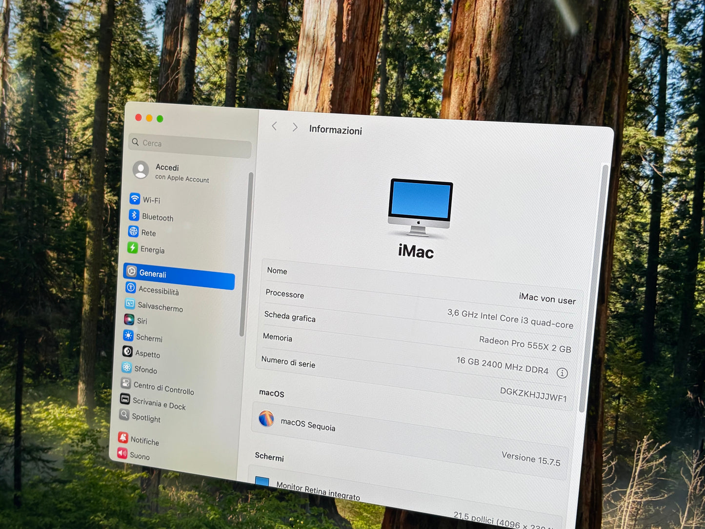 iMac (2019) [21,5", 4K, Retina, Intel Core i5 3,0GHz, 16GB RAM, 256 GB, AMD Radeon Pro 560X, macOS] argento