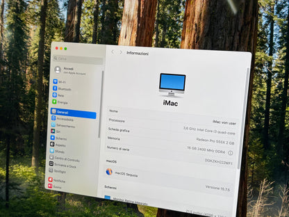 iMac (2019) [21,5", 4K, Retina, Intel Core i5 3,0GHz, 16GB RAM, 256 GB, AMD Radeon Pro 560X, macOS] argento